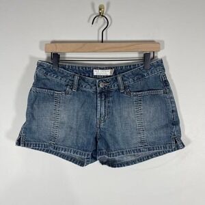 BKE Denim Tahiti Jean Shorts Womens 29 Micro Mini Y2K Low Rise Festival Stitched